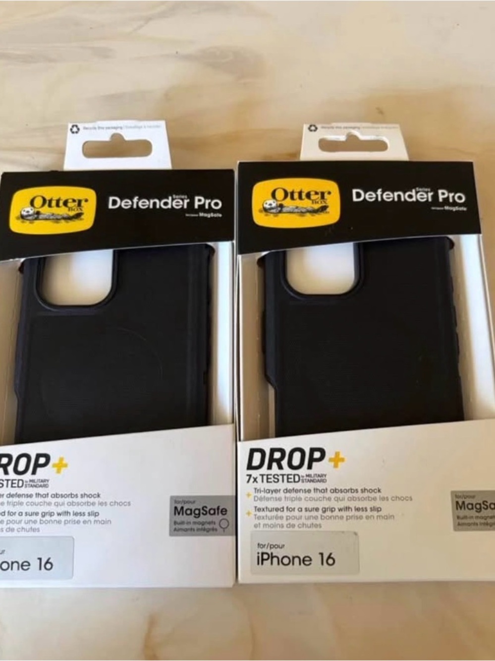 OtterBox Defender Pro Black Dual Pack Case for iPhone 16 - price is for each